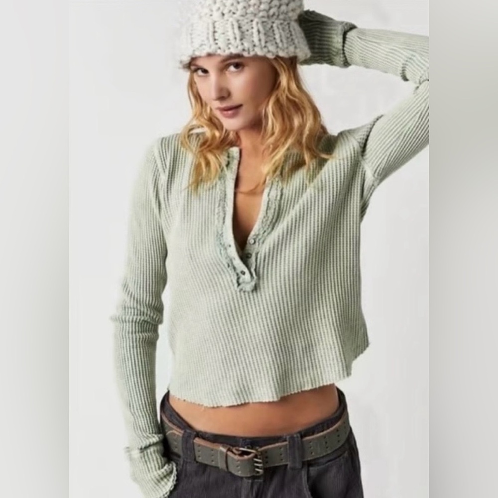 Free People FP One Colt Thermal - Sea Foam - Size Small